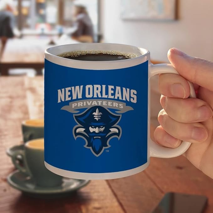 The University of New Orleans Primary Logo Ceramic Coffee Mug, Novelty Gift Mugs for Coffee, Tea and Hot Drinks, 11oz, White