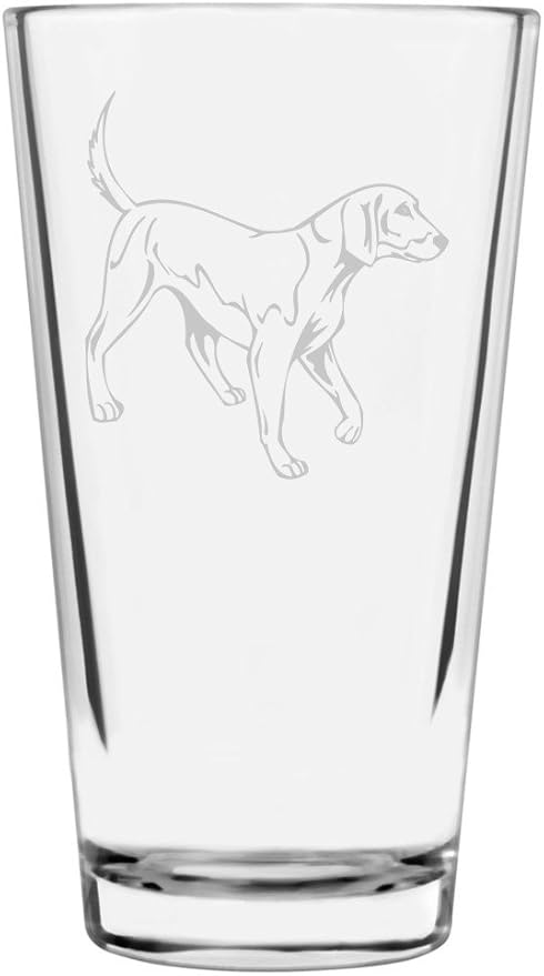American Foxhound Custom Personalized Dog Themed Etched All Purpose 16oz Pint Glass