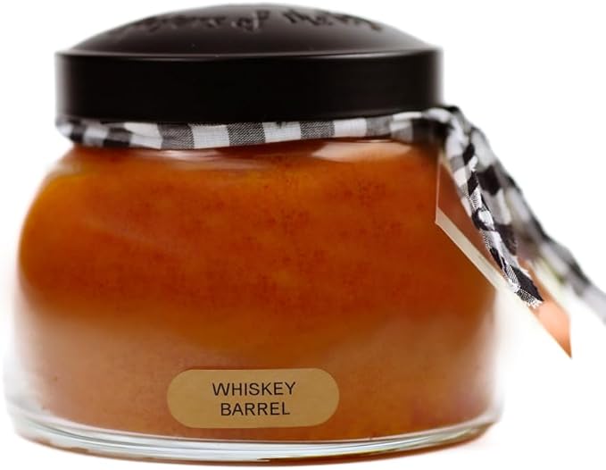 A Cheerful Giver - Whiskey Barrel - 22oz Mama Scented Candle Jar with Lid - Keepers of The Light - 125 Hours of Burn Time, Gift for Women, Brown