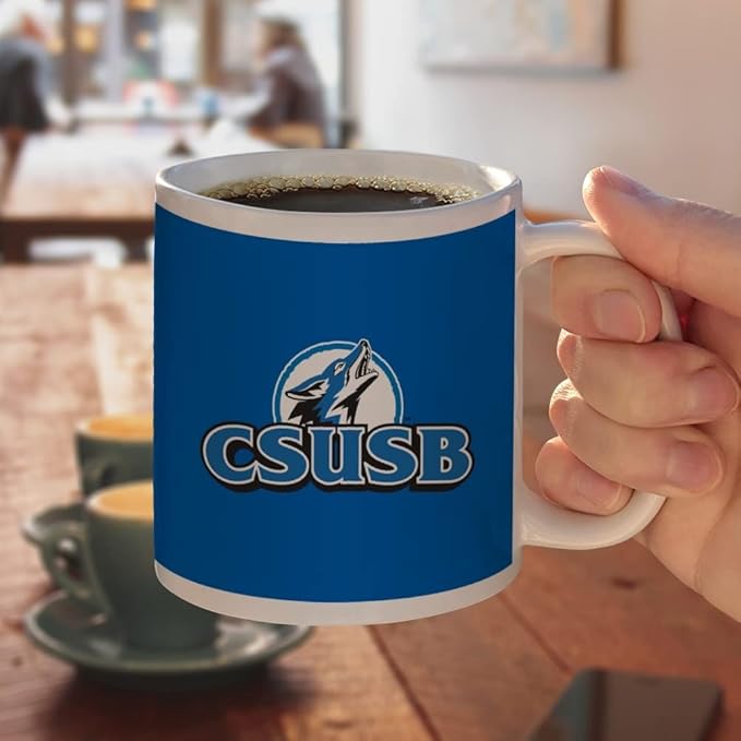 California State University San Bernardino Primary Logo Ceramic Coffee Mug, Novelty Gift Mugs for Coffee, Tea and Hot Drinks, 11oz, White
