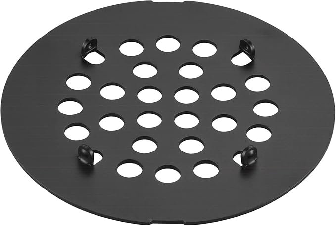 Bropury 4-1/4-Inch Easy-to-Install Snap-in Shower Drain Cover Floor Drain Replacement Cover Stainless Steel (Oil Rubbed Bronze)