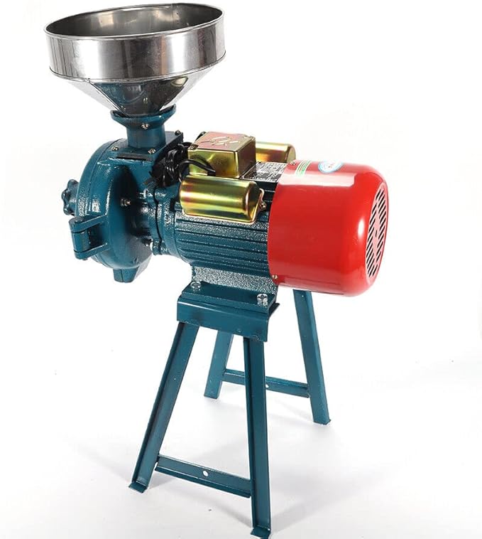 Electric Grain Mill Grinder 110V 2200W Commercial Corn Grinder Heavy Duty Feed Flour Mill Dry Grinding Machine for Cereals Corn Grain Coffee Wheat with Funnel