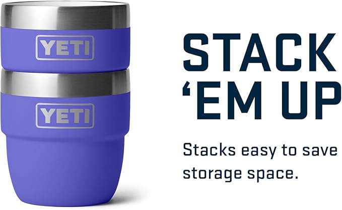 YETI Rambler 4 oz Stackable Cup, Stainless Steel, Vacuum Insulated Espresso/Coffee Cup, 2 Pack
