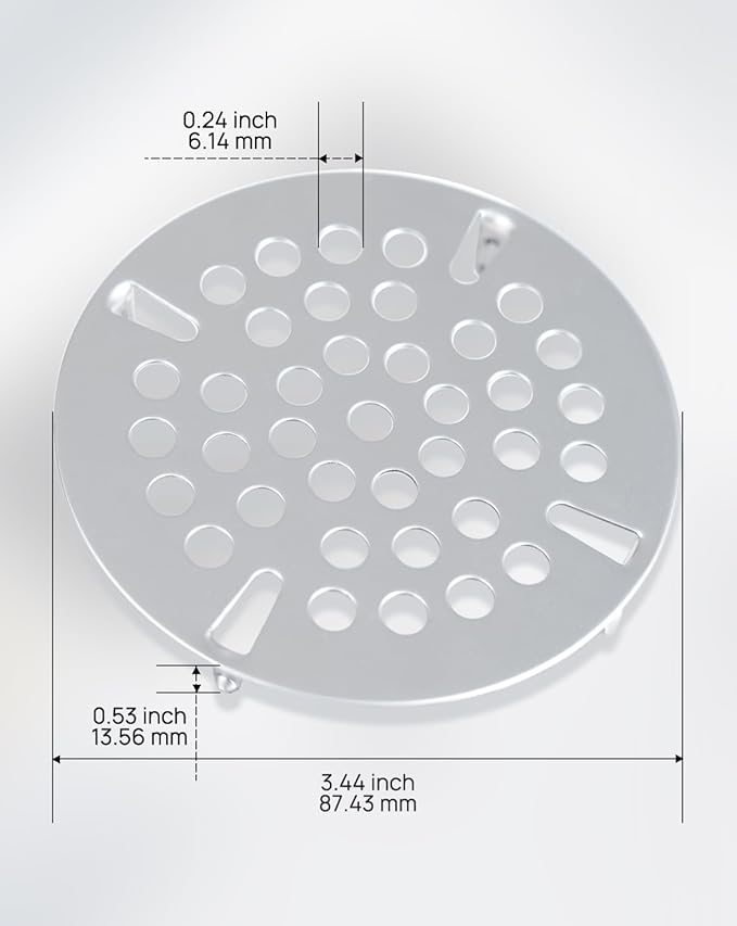 3-1/2" Commercial Sink Drain Strainer Replacement, Waste Drain Cover Screen, Flat Strainer Only for Commercial Sink Drain with Lever Handle, Stainless Steel (NOT Universal)