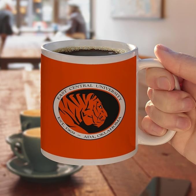 East Central University Primary Logo Ceramic Coffee Mug, Novelty Gift Mugs for Coffee, Tea and Hot Drinks, 11oz, White