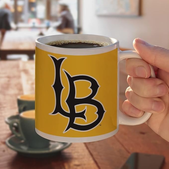California State University Long Beach Primary Logo Ceramic Coffee Mug, Novelty Gift Mugs for Coffee, Tea and Hot Drinks, 11oz, White
