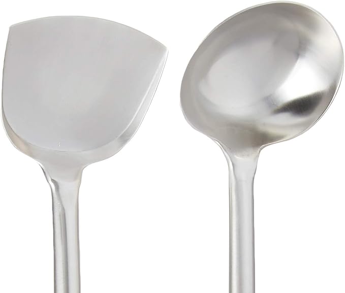 Fox Run Spatula & Ladle Wok Tool Set, 16.5-17.5 inches, Stainless Steel