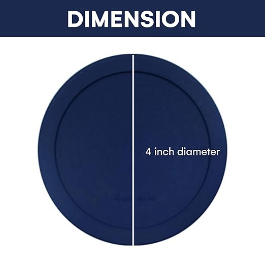 Wood Grip - Lids for Pyrex and Anchor Round Glass Containers - Lids for Pyrex Glass Containers - Replacement Lids (Blue, 2 Cups, 4 Pack)