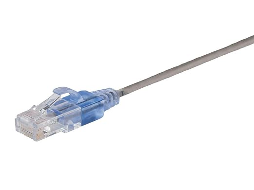 Monoprice Cat6A Ethernet Patch Cable - Snagless RJ45, 550Mhz, 10G, UTP, Pure Bare Copper Wire, 30AWG, 10-Pack, 1 Feet, Gray - SlimRun Series