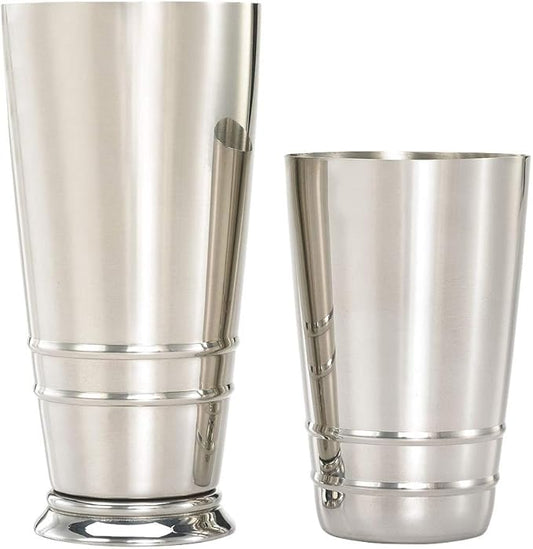 Barfly Cocktail Tin, Set (18 oz and 28 oz), Stainless Steel w/embossed ribs