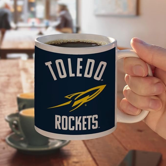 University of Toledo Official Logo Ceramic Coffee Mug, Novelty Gift Mugs for Coffee, Tea and Hot Drinks, 11oz, White