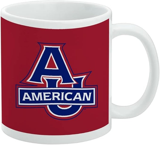 American University Primary Logo Ceramic Coffee Mug, Novelty Gift Mugs for Coffee, Tea and Hot Drinks, 11oz, White