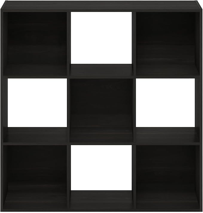 Furinno PELLI Closet Organizers and Storage, 9-Cube Closet Organizer, Open Shelf Closet Storage, for Wardrobe, Bedroom, Living Room, Espresso