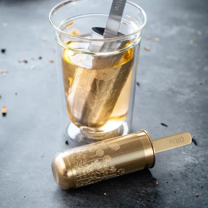 Tea Diffusers for Loose Tea Pipe Tea Infuser Stick For Loose Leaf Tea Spoon for Loose Tea Stainless Steel Tea Infuser Tea Diffuser Long-Handle Tea Filter Tea Strainer Tea Steeper(Silver)