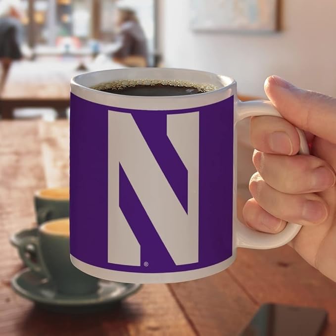 Northwestern University Primary Logo Ceramic Coffee Mug, Novelty Gift Mugs for Coffee, Tea and Hot Drinks, 11oz, White