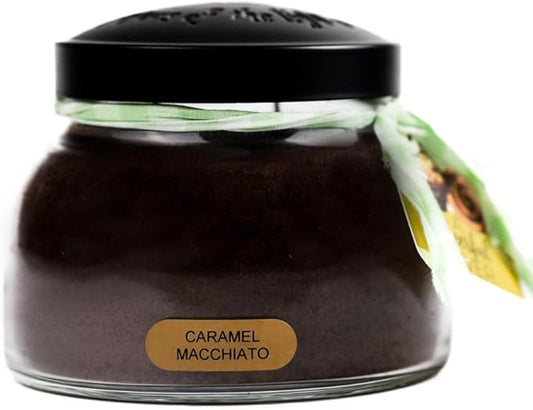 A Cheerful Giver - Caramel Macchiato Mama Scented Glass Jar Candle (22oz) with Lid & True to Life Fragrance Made in USA
