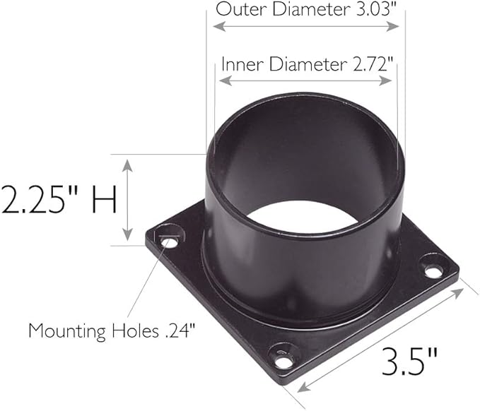 Standard 3-Inch Diameter Outdoor Pier Base, Weather-Resistant Aluminum for Porch, Patio, and Deck – Design House, 588004