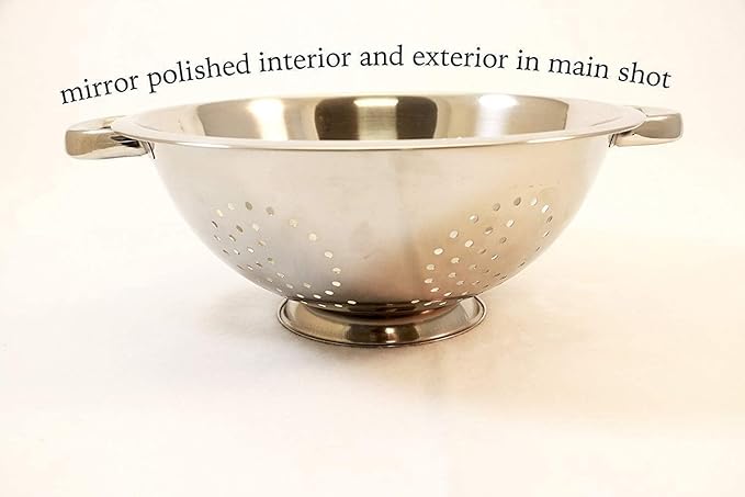 Premium Grade Stainless Steel Colander Basket Strainer Set of 3 - Ideal for Cooking, Baking Preperation