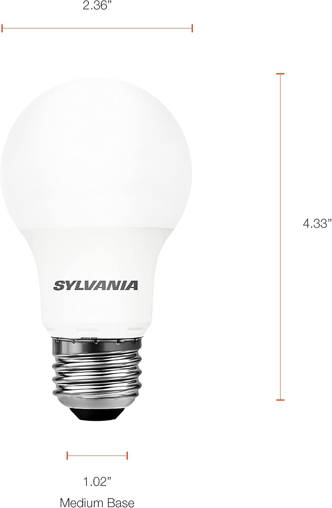 LEDVANCE Sylvania LED A19 Light Bulb, 60W Equivalent, Efficient 8.5W, 800 Lumens, Frosted, 5000K, Daylight (74470) (Pack of 1, 12 Count Total)