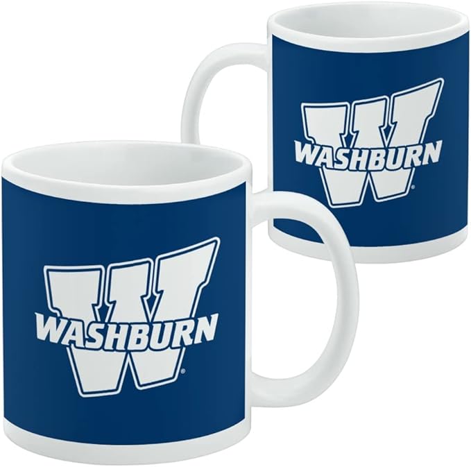 Washburn University Primary Logo Ceramic Coffee Mug, Novelty Gift Mugs for Coffee, Tea and Hot Drinks, 11oz, White