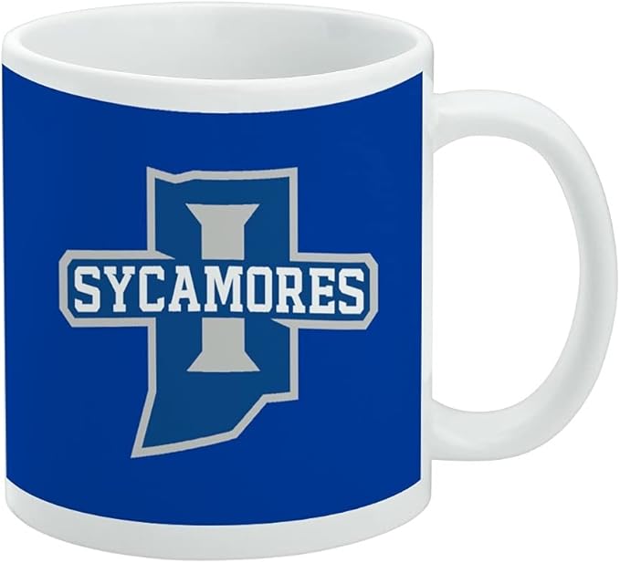Indiana State University Primary Logo Ceramic Coffee Mug, Novelty Gift Mugs for Coffee, Tea and Hot Drinks, 11oz, White