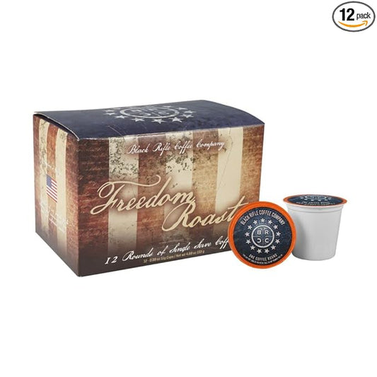 Black Rifle Coffee Company Freedom Blend, 12 Count, Medium Roast K Cups - Single Serve K Cups Coffee Pods - Kcup Pods Compatible with Keurig 1.0 & 2.0 - Made from Arabica Beans