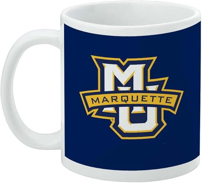 Marquette University Primary Logo Ceramic Coffee Mug, Novelty Gift Mugs for Coffee, Tea and Hot Drinks, 11oz, White
