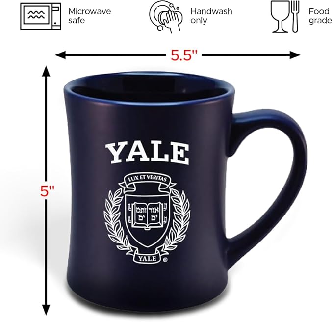 Yale Bulldogs Ceramic 16oz Sculpted Mug – Official Team Logo Coffee Cup – Handwash Recommended – Individually Boxed