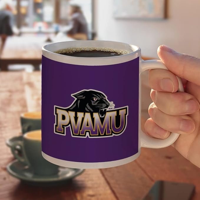 Prairie View A&M Primary Logo Ceramic Coffee Mug, Novelty Gift Mugs for Coffee, Tea and Hot Drinks, 11oz, White