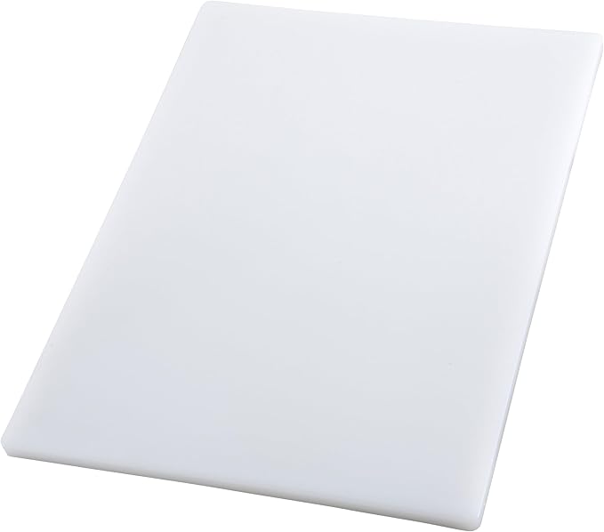 Winco Heavy-Duty Plastic Cutting Board, 12" x 18" x 3/4", White