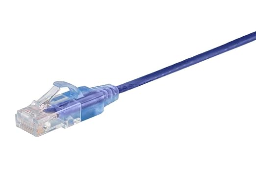 Monoprice Cat6A 2ft Purple 10-Pk Patch Cable UTP 30AWG 10G Pure Bare Copper Snagless RJ45 SlimRun Series Ethernet Cable