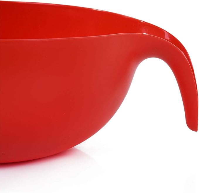 Mintra Home Rice Colander (Red) - Strainer, Lightweight, for cleaning rice, beans, fruit and vegetables 9.5x13x7
