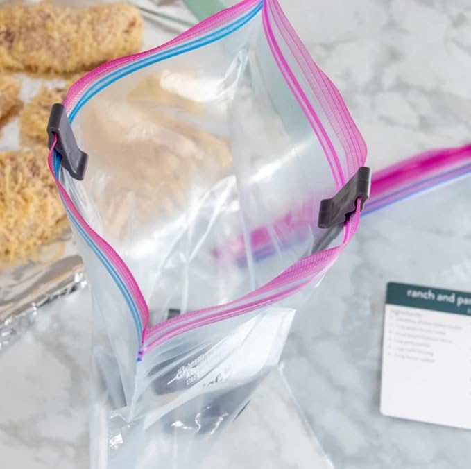 Freezer Bag Stands (2 Pack) | Baggy Rack Holder for Food Prep Bag | Meal Planning | Ziploc Bag Holder | Adjustable Freezer Bag Holder Stand | Hands Free Baggie Holder | Non-Slip Rubber Base (Grey)