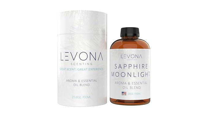 Levona Scent Essential Oil - Fresh Aroma for Home, Office, Hotel & Spa, Perfect in Humidifiers and Diffusers, Luxury Fragrance, with Lemon & Aqua Marine Notes - 700ml/ 23 fl oz, Sapphire Moonlight