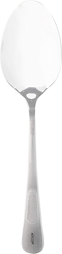 Mercer Culinary 18-8 Stainless Steel Plating Spoon with Solid Bowl, 9 Inch,Silver