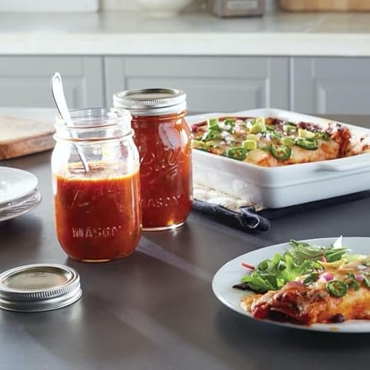 Ball Mason Regular Mouth Jars with Lids and Bands, Set of 4, Two 32oz + Two 16oz Jars (Bundle Pack)