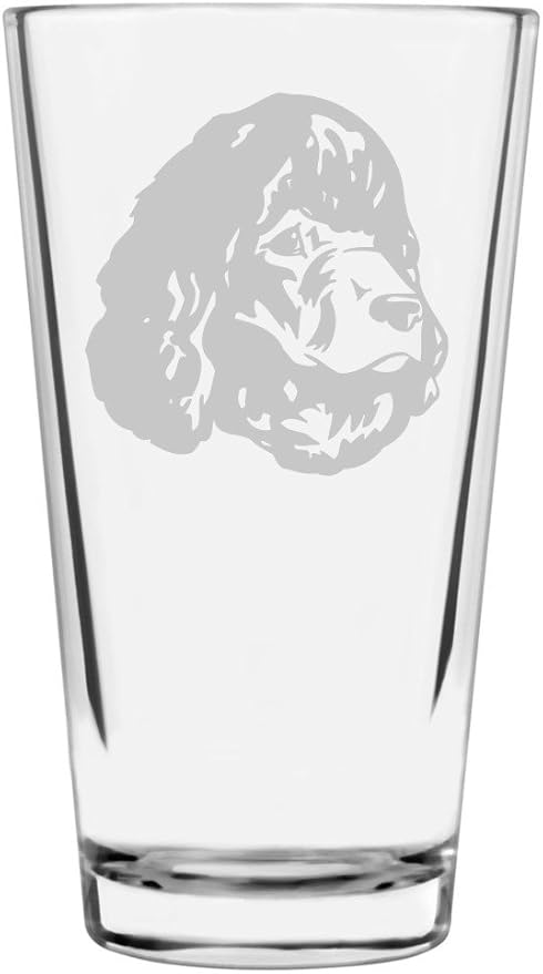 Irish Water Spaniel Custom Personalized Dog Themed Etched All Purpose 16oz Pint Glass