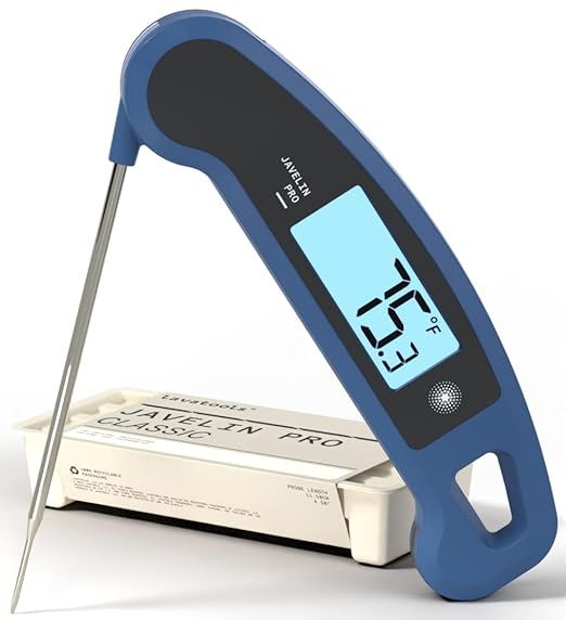 Lavatools Javelin® PRO Classic Ultra-Fast 2-Second Professional Digital Instant Read Meat Thermometer for Grill and Cooking, Auto-Rotating Backlit Display, IP65 Water Resistant, NSF Certified – Maize