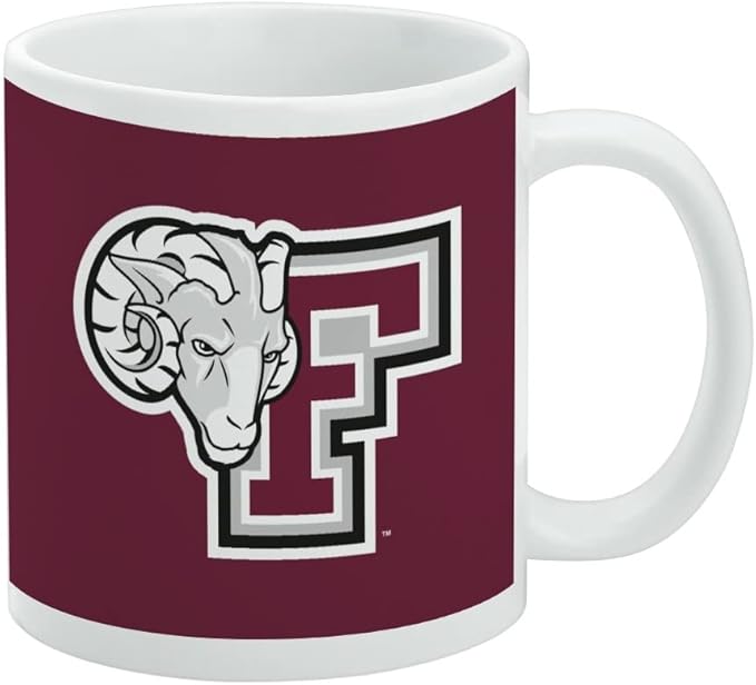 Fordham University Primary Logo Ceramic Coffee Mug, Novelty Gift Mugs for Coffee, Tea and Hot Drinks, 11oz, White