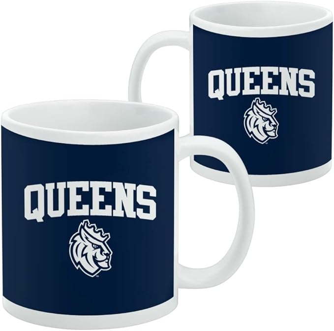 Queens University of Charlotte Primary Logo Ceramic Coffee Mug, Novelty Gift Mugs for Coffee, Tea and Hot Drinks, 11oz, White