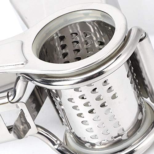 Hand Crank Cheese Grater with Stainless Steel Drum | Ergonomic Rotary Grater & Shredder for Hard Cheeses, Vegetables & More - Easy-to-Use Handheld Kitchen Tool for Cooking and Food Prep