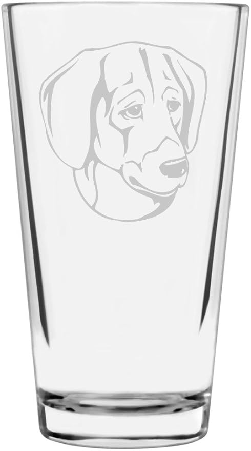 Black and Tan Virginia Foxhound Custom Personalized Dog Themed Etched All Purpose 16oz Pint Glass
