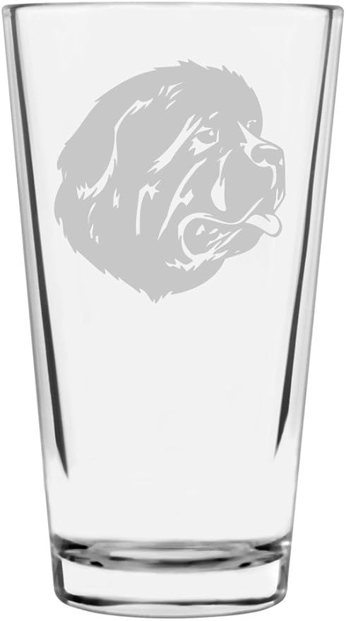 Newfoundland Custom Personalized Dog Themed Etched All Purpose 16oz Pint Glass