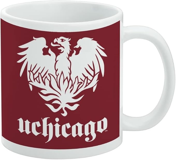 University of Chicago Primary Logo Ceramic Coffee Mug, Novelty Gift Mugs for Coffee, Tea and Hot Drinks, 11oz, White