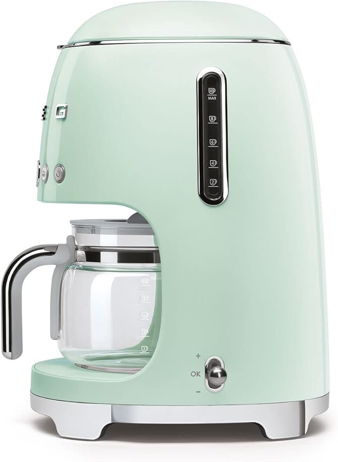 Smeg Retro Drip Coffee Machine and 2-Slice Toaster Bundle (Pastel Green)