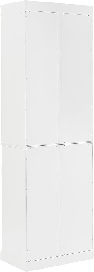 Crosley Furniture Stanton 2-Piece Glass Door Kitchen Storage Pantry Cabinet with Shelves Dining, Laundry Room, White