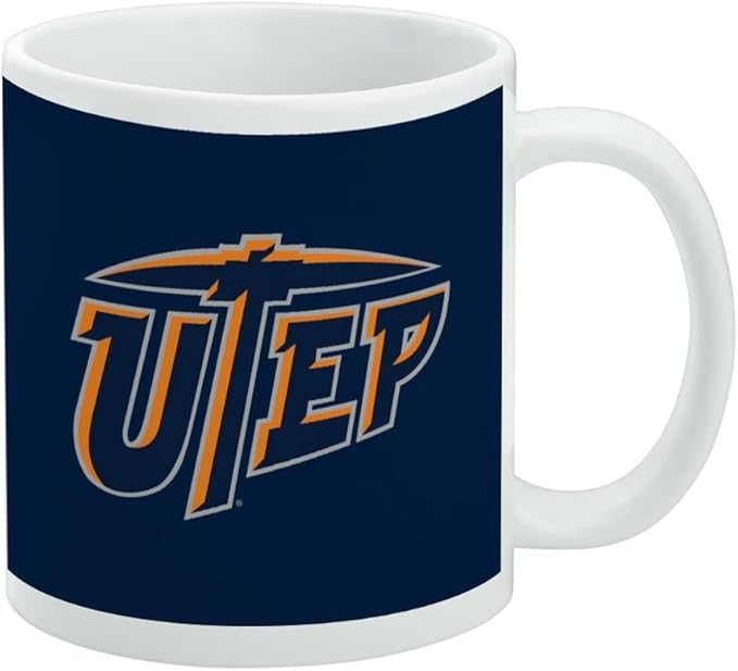 University of Texas at El Paso Primary Logo Ceramic Coffee Mug, Novelty Gift Mugs for Coffee, Tea and Hot Drinks, 11oz, White