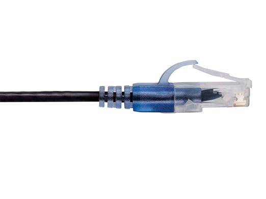 Monoprice Cat6A Ethernet Patch Cable - Snagless RJ45, 550Mhz, 10G, UTP, Pure Bare Copper Wire, 30AWG, 5-Pack, 7 Feet, Black - SlimRun Series