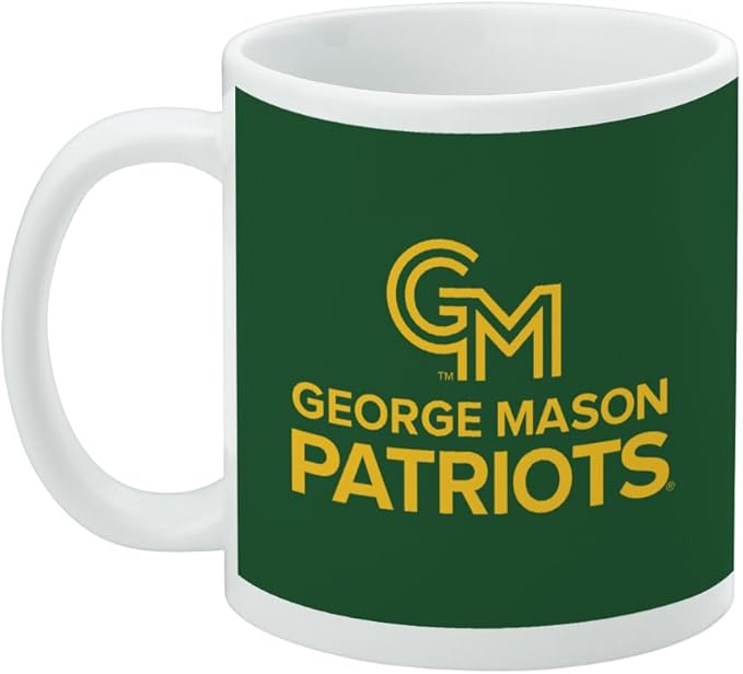 George Mason University Primary Logo Ceramic Coffee Mug, Novelty Gift Mugs for Coffee, Tea and Hot Drinks, 11oz, White