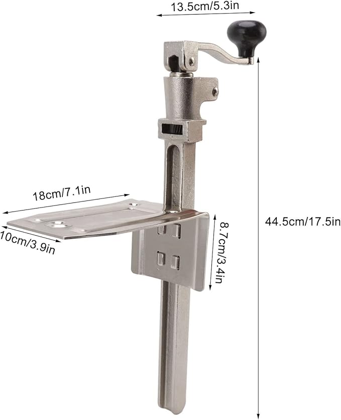 Can Opener Industrial Can Opener, Heavy Duty Commercial Can Opener Tabletop Manual Can Opener with Table Bench Clamp for Kitchen Restaurant Hotel Bar, 17.5